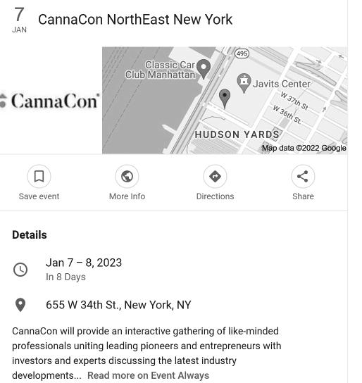 CannaCON?  No event scheduled for NY according to site
